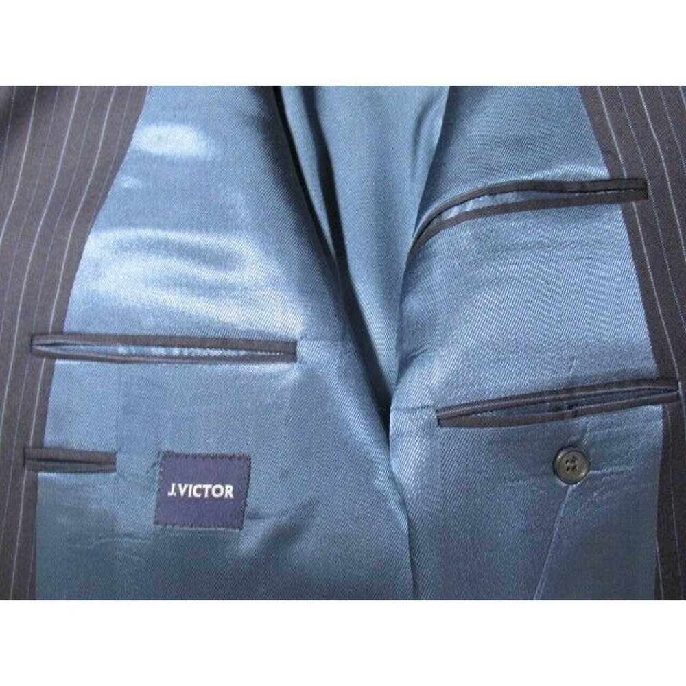 Other Mens Blue Pinstripe Blue Two Piece Suit Poc… - image 4