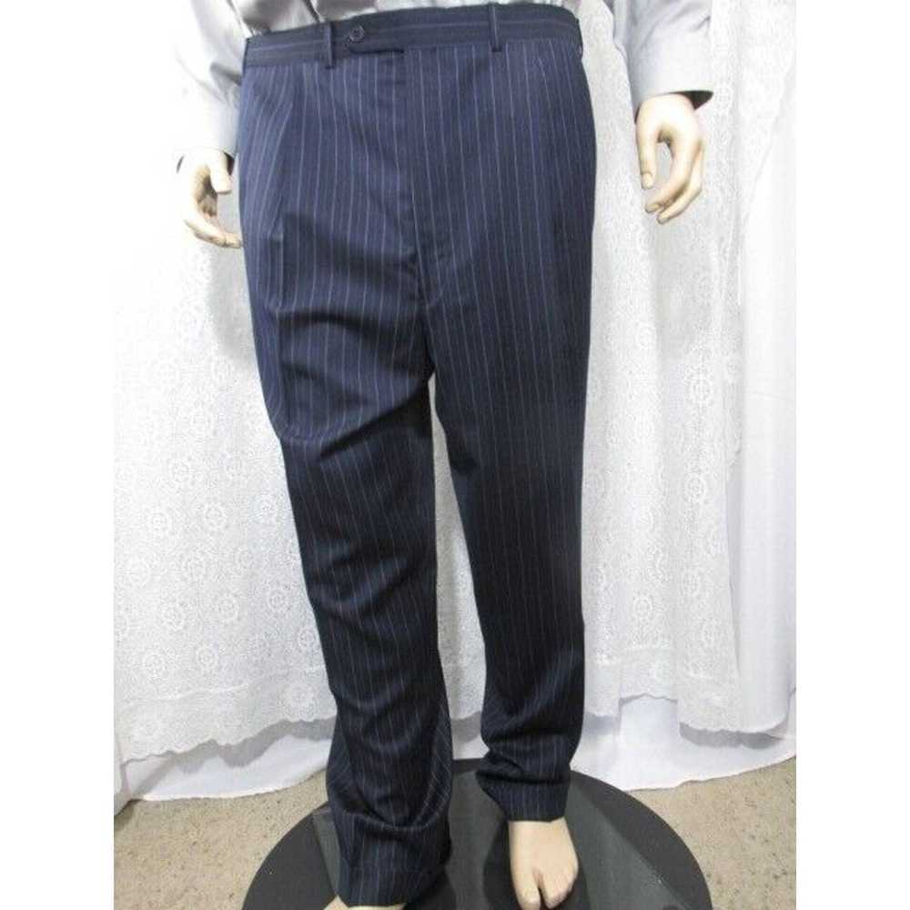 Other Mens Blue Pinstripe Blue Two Piece Suit Poc… - image 6