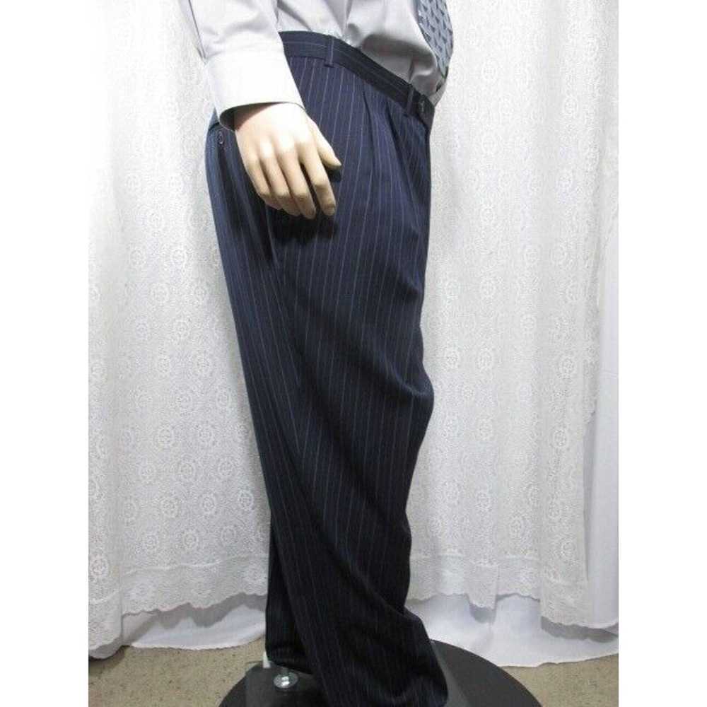 Other Mens Blue Pinstripe Blue Two Piece Suit Poc… - image 7