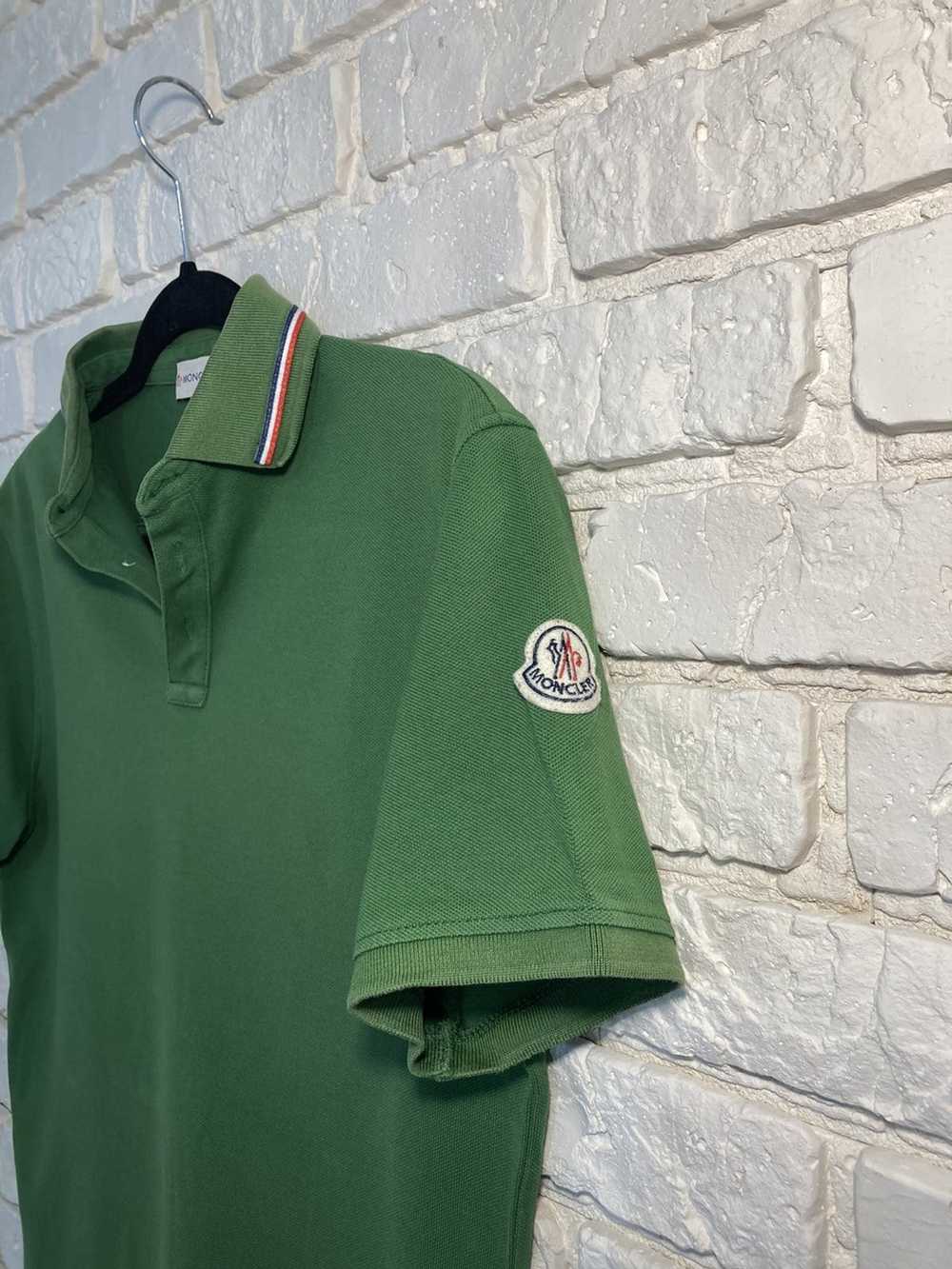 Moncler × Vintage Moncler Vintage Green Polo T Sh… - image 1