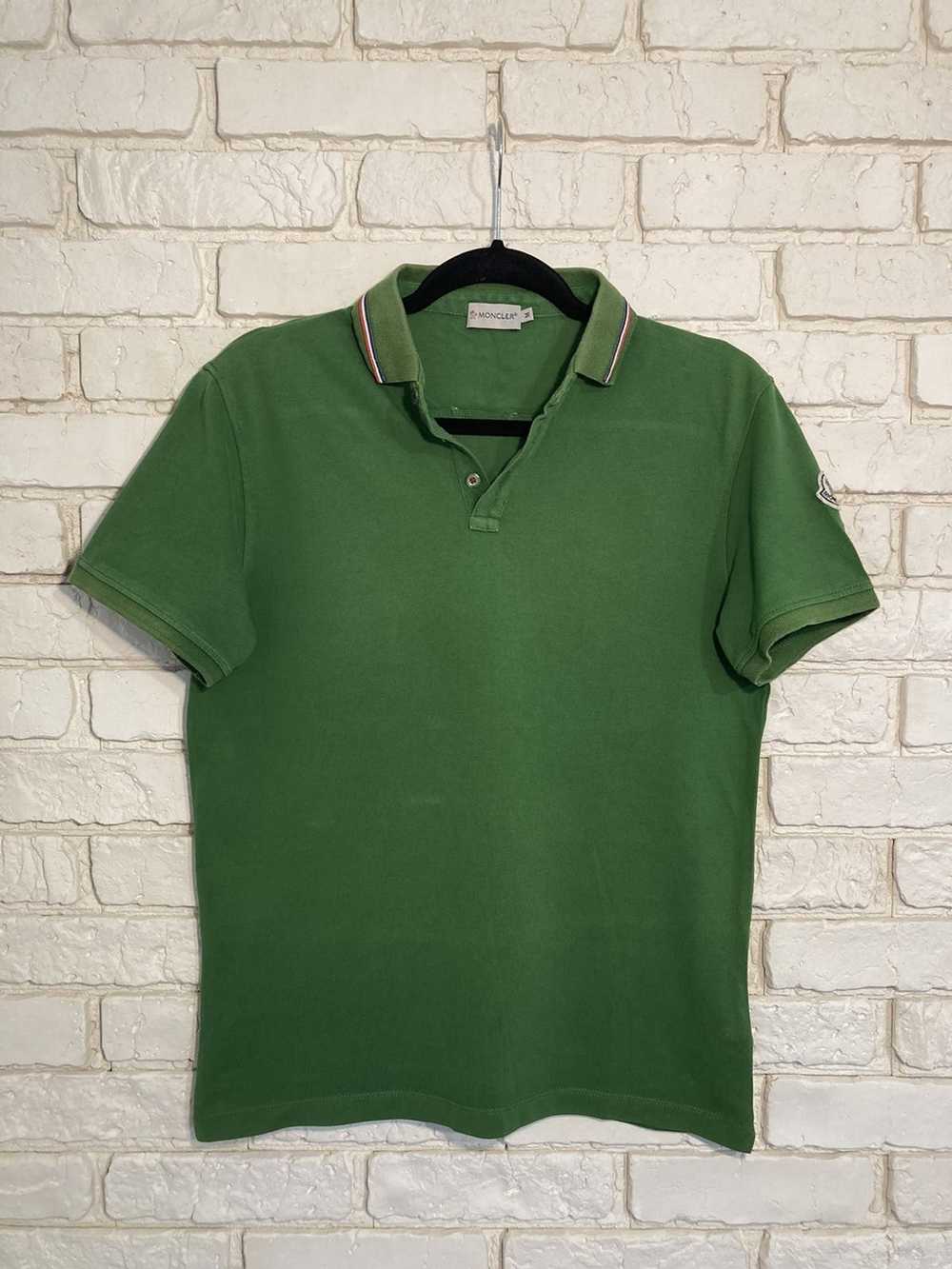 Moncler × Vintage Moncler Vintage Green Polo T Sh… - image 2