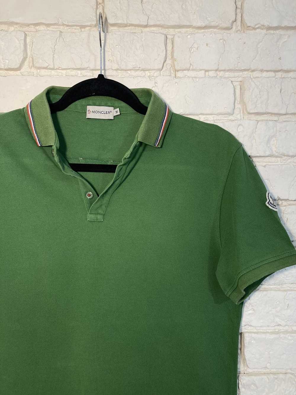 Moncler × Vintage Moncler Vintage Green Polo T Sh… - image 3