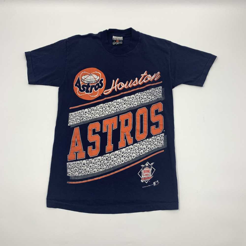 Printify Orbit Houston Astros Baseball T-Shirt - Pstve Brand White / M