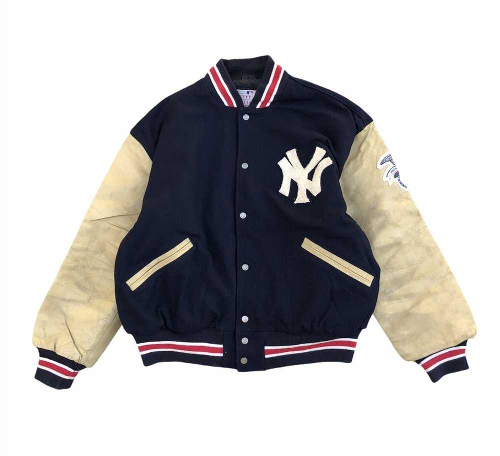 Vintage Majestic New York Yankees Genuine Merch Bomber Satin Jacket Grunge  XXL