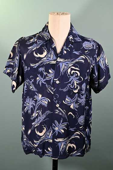 Mylan Vintage 50s Rayon Hawaiian Shirt, MCM Loop C