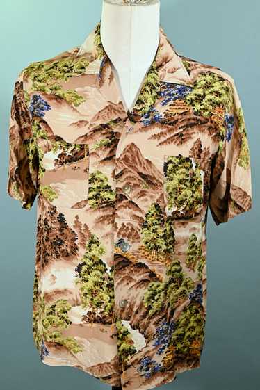 Sports Wear Vintage 50s Rayon Hawaiian Shirt, Made