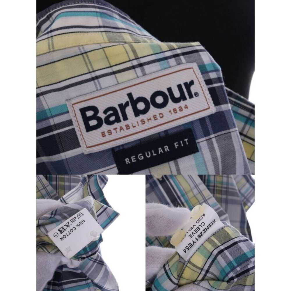 Barbour BARBOUR 100% Cotton Check Acid Yellow Shi… - image 7