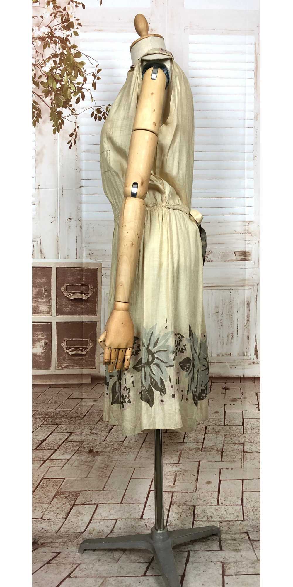 Exceptional Original 1920s Art Deco Pongee Silk D… - image 6
