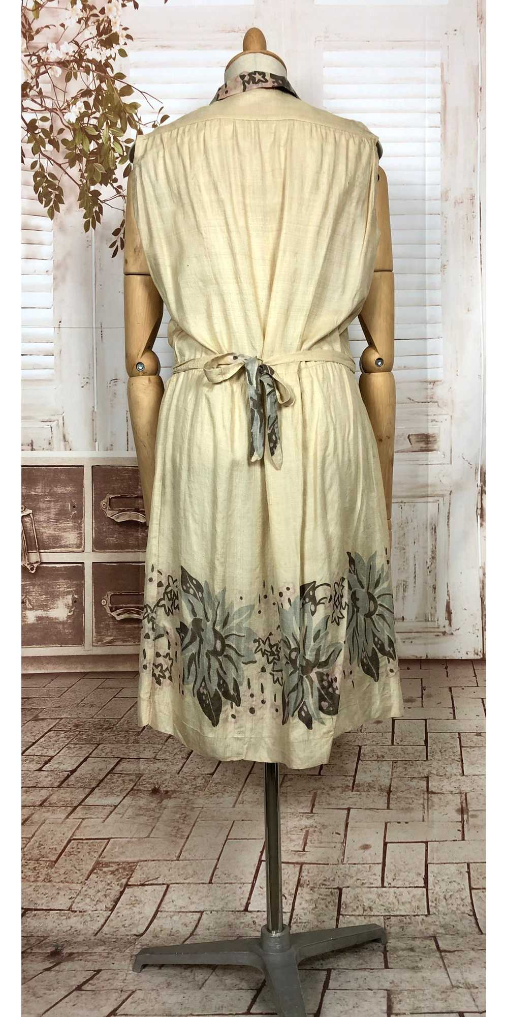 Exceptional Original 1920s Art Deco Pongee Silk D… - image 8