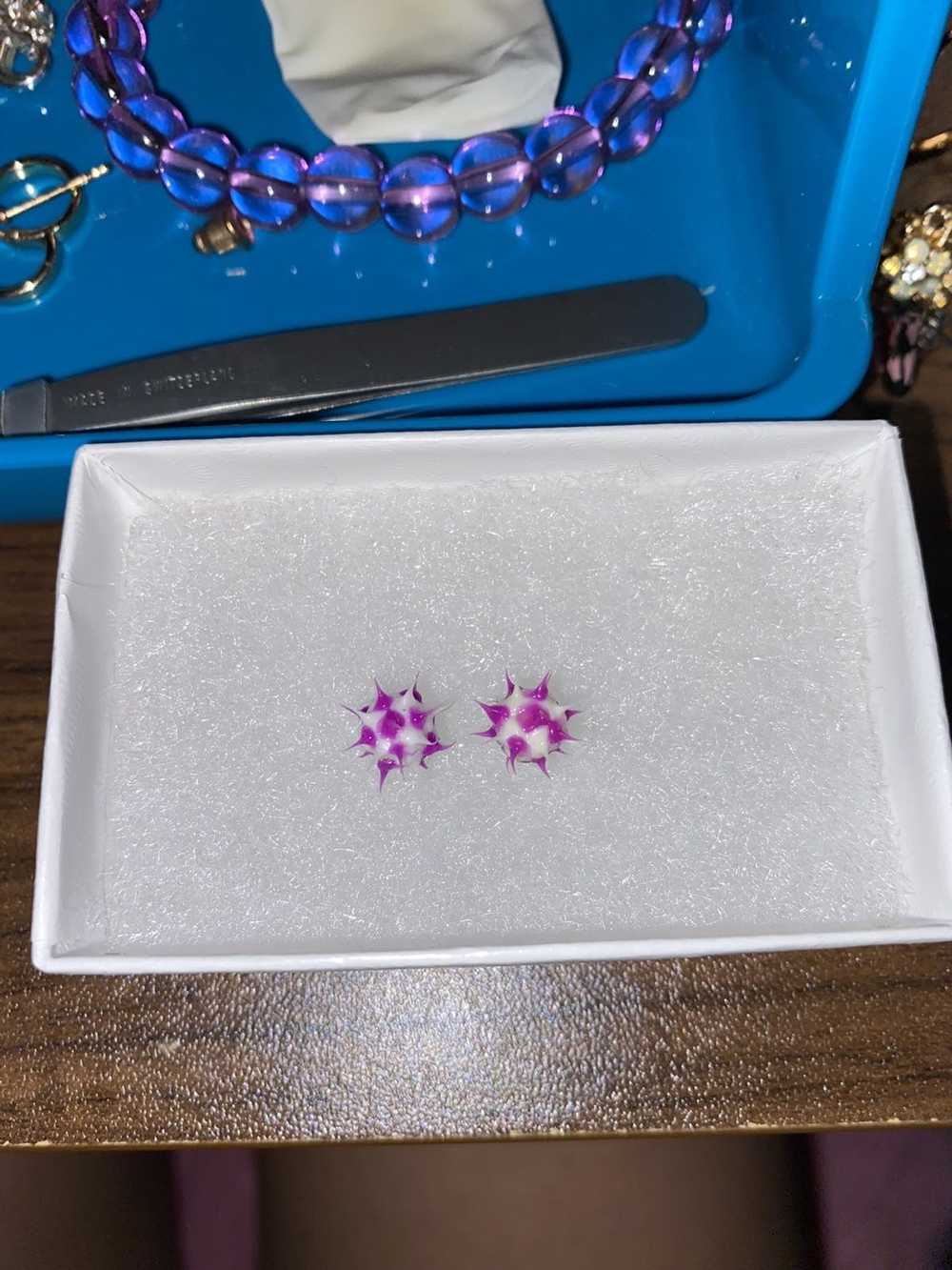 Other Purple Spike Stud Earrings - image 1