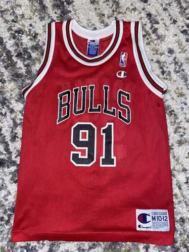 Authentic Dennis Rodman Champion Jersey 40 Medium Chicago Bulls Pinstripe  Jordan