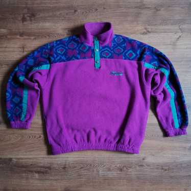 Fila Vintage Fila snap-t pullover fleece jacket m… - image 1