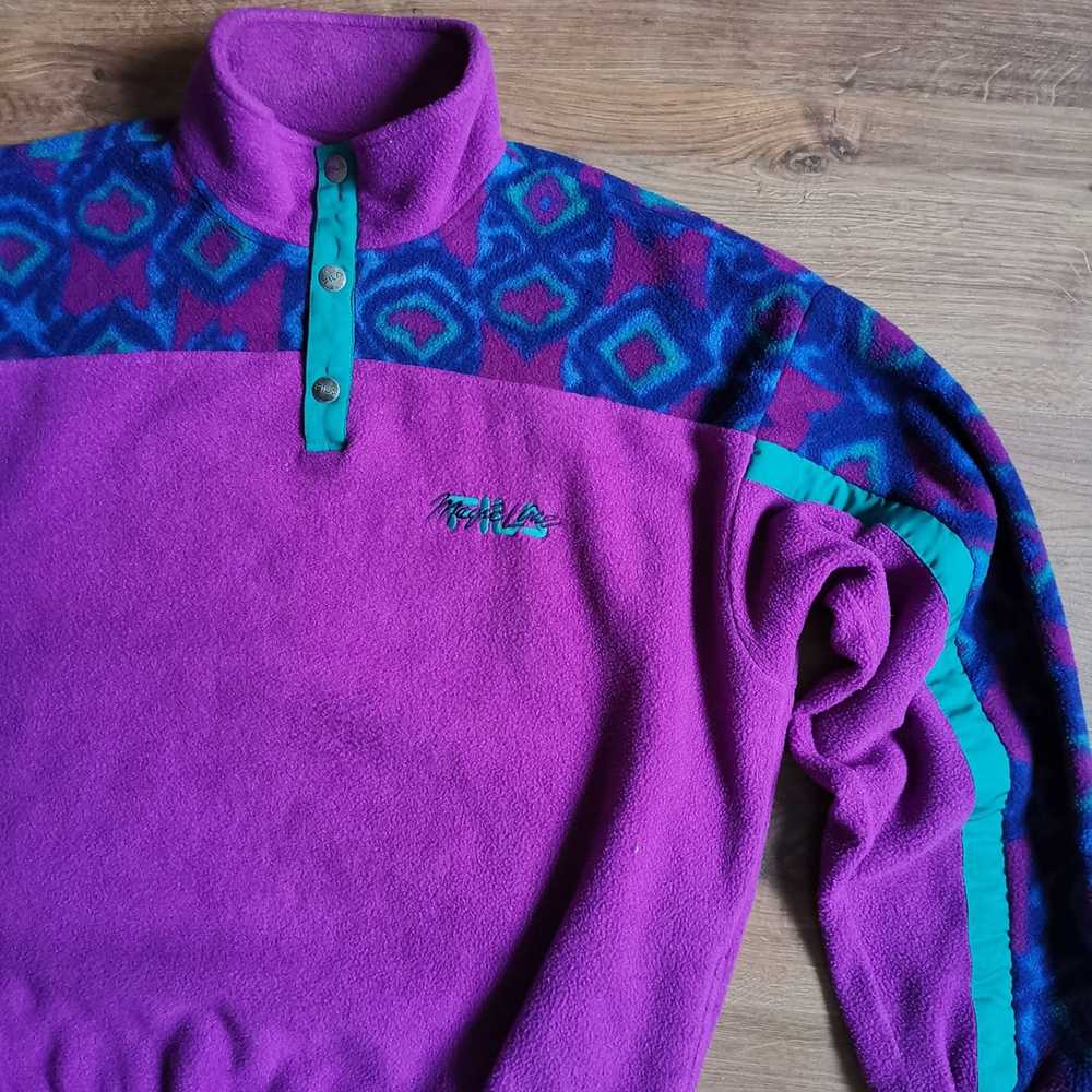 Fila Vintage Fila snap-t pullover fleece jacket m… - image 2