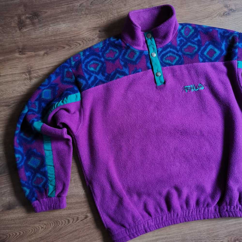 Fila Vintage Fila snap-t pullover fleece jacket m… - image 3