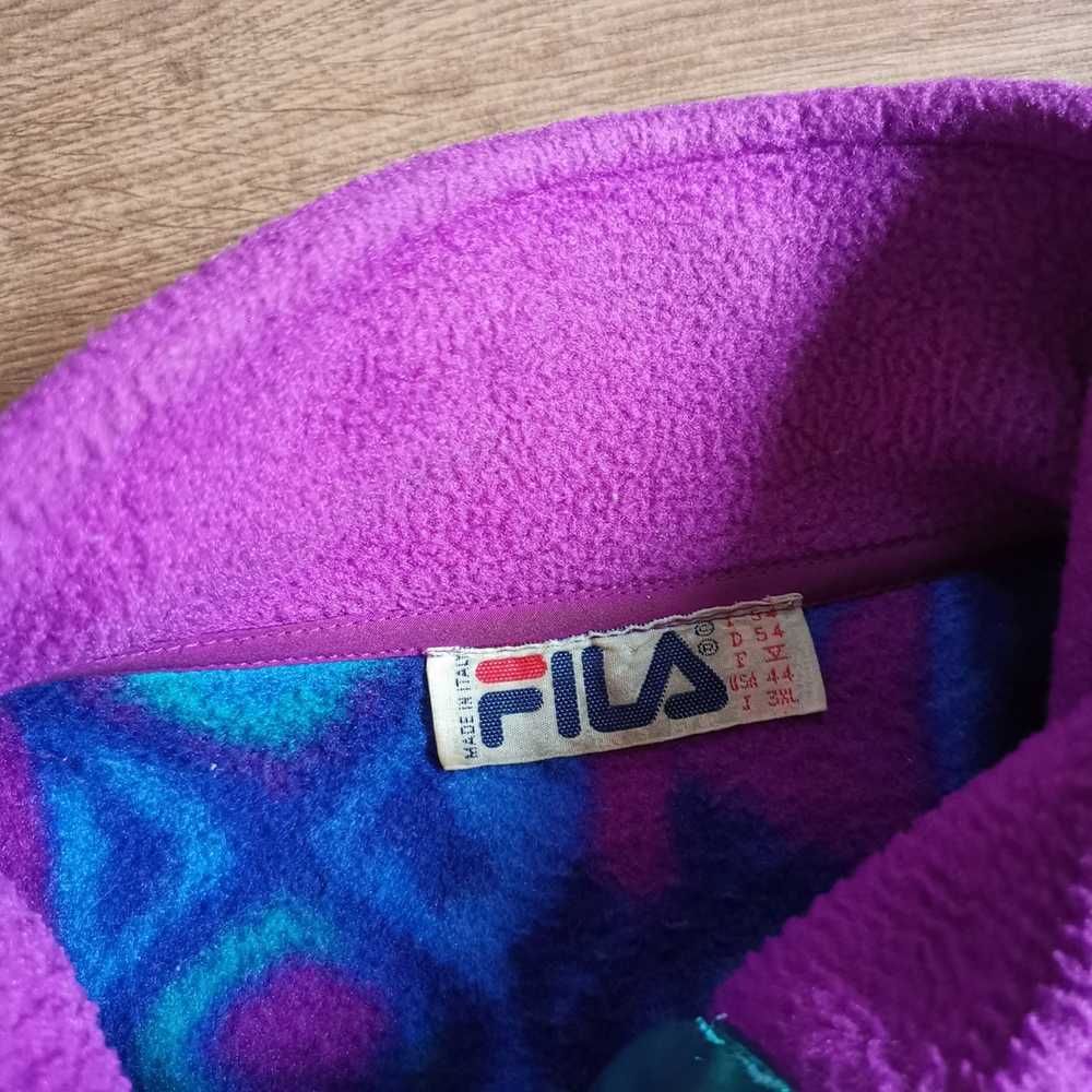 Fila Vintage Fila snap-t pullover fleece jacket m… - image 4