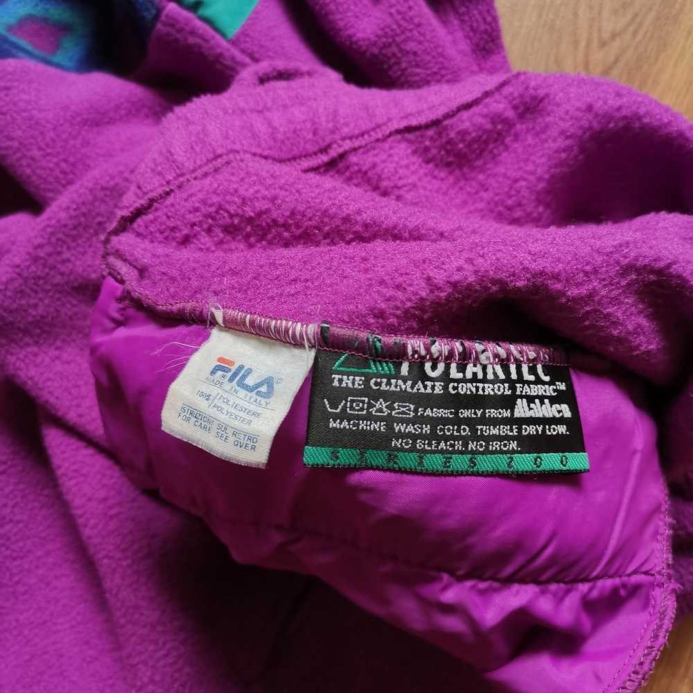 Fila Vintage Fila snap-t pullover fleece jacket m… - image 6