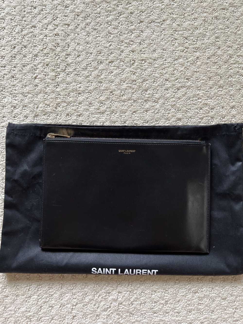 Saint Laurent Paris Saint Lauren Paris Black Leat… - image 1