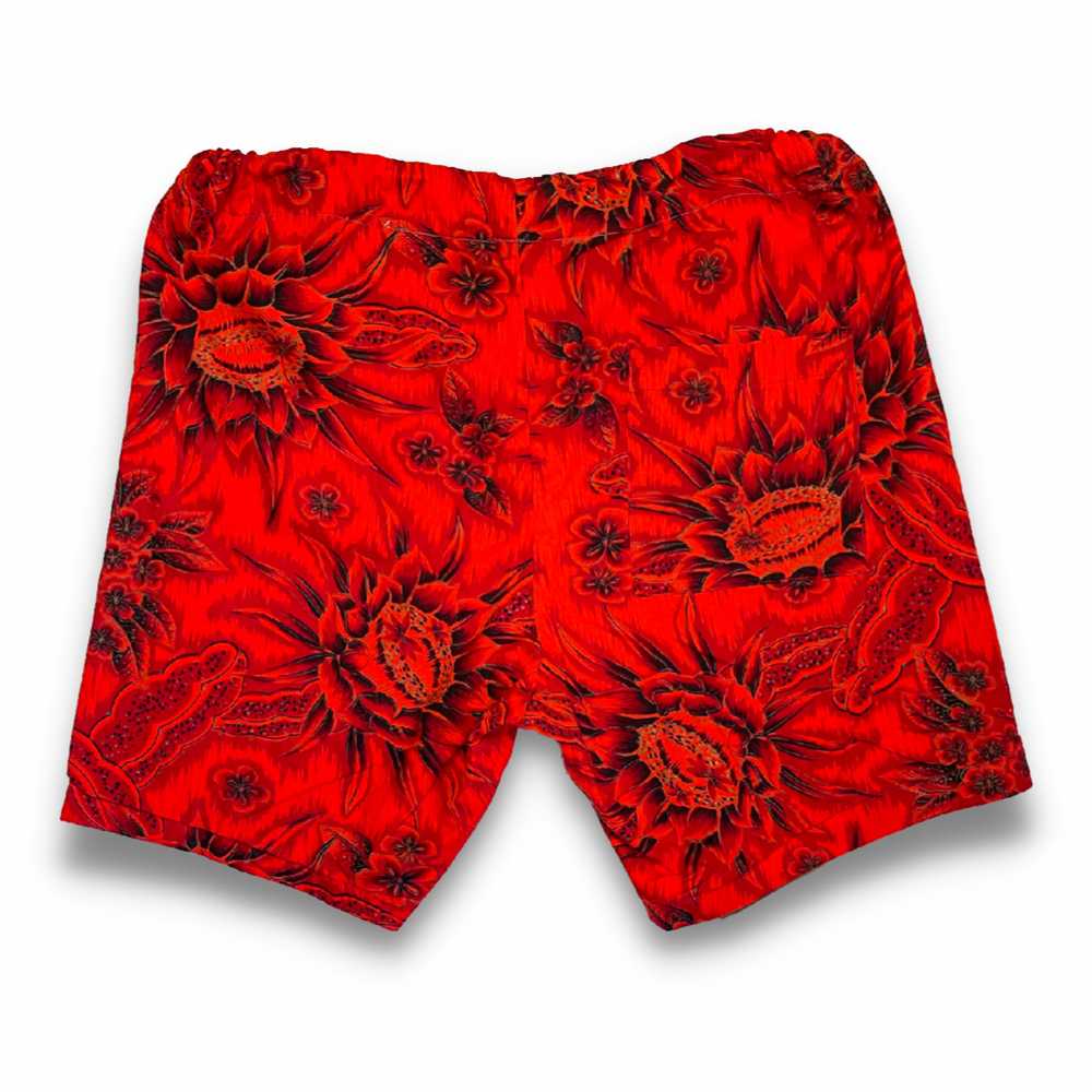 Men's 1960s Red Hawaiian Print Swim Shorts - image 2