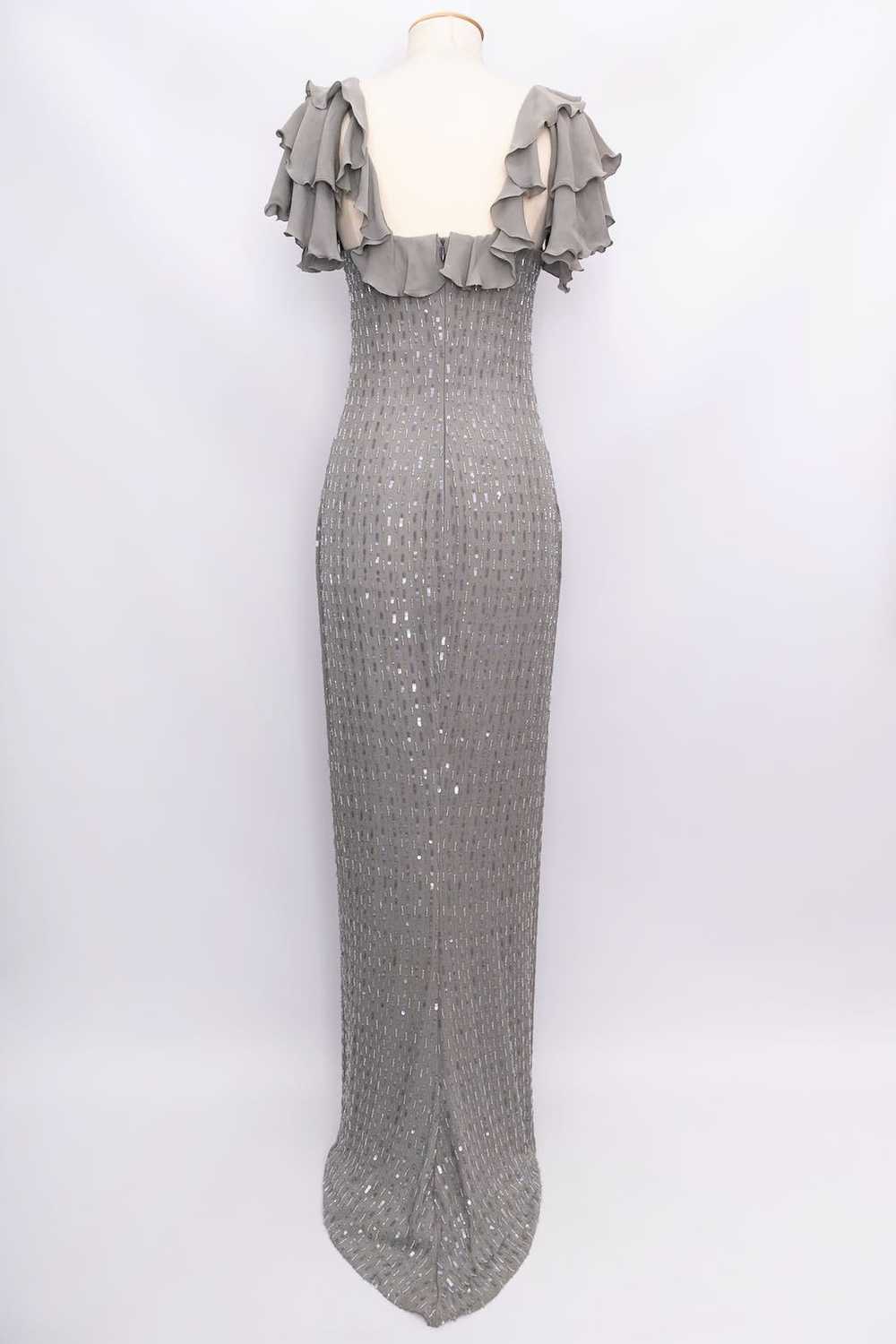 Loris Azzaro grey silk dress - image 3
