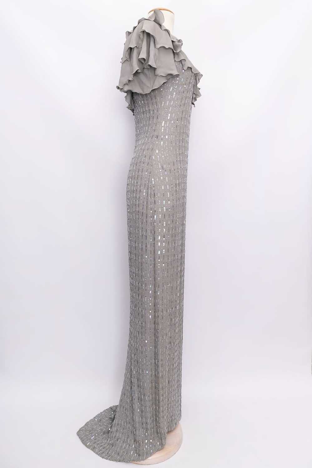 Loris Azzaro grey silk dress - image 4