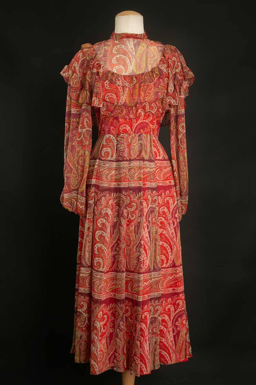 Thea Porter printed chiffon dress - image 1