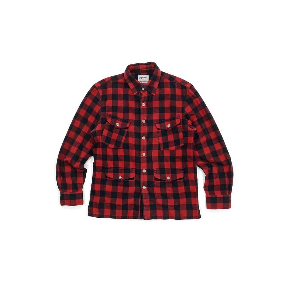 Original Fake Plaid Flannel Button-Up - image 1