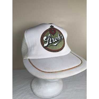 Streetwear Vintage Stroh's trucker mesh gold trim… - image 1