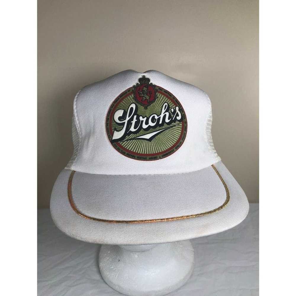 Streetwear Vintage Stroh's trucker mesh gold trim… - image 8