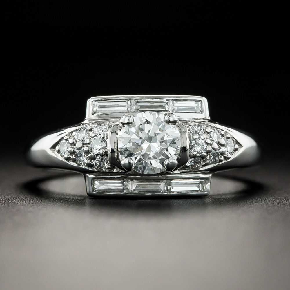 Mid-Century .54 Carat Diamond Engagement Ring - image 1