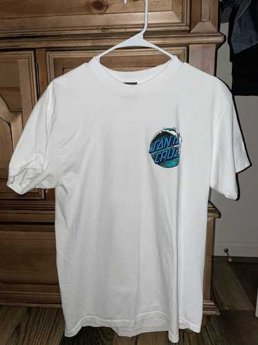 Santa Cruz White Santa Cruz white blue logo tee