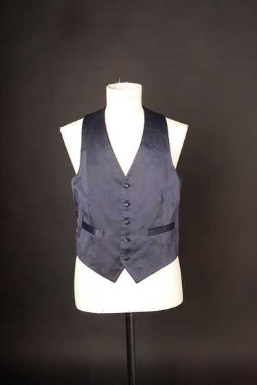 Vintage Vintage Shiny Navy Blue Suit Vest