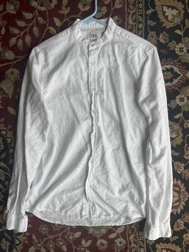 Zara Zara White Mandarin Collar Shirt