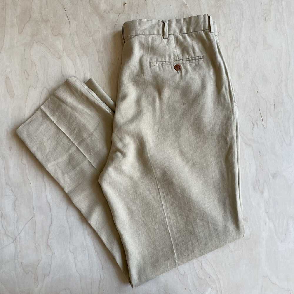 Polo Ralph Lauren Linen Silk Trousers Herringbone - image 1