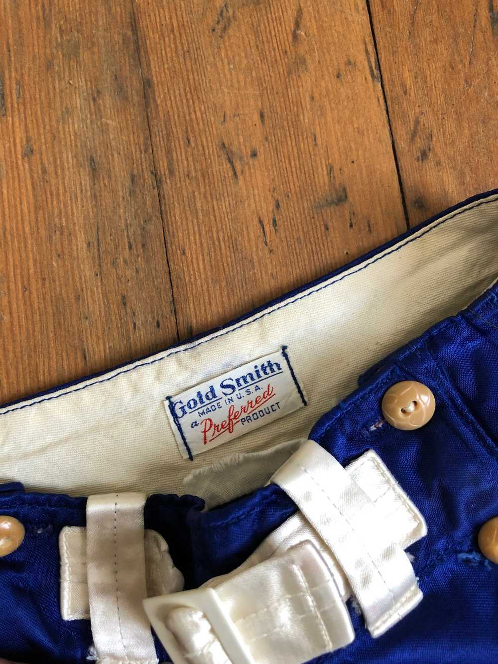 MARKED DOWN vintage 1930s blue satin shorts {xxs} - image 3