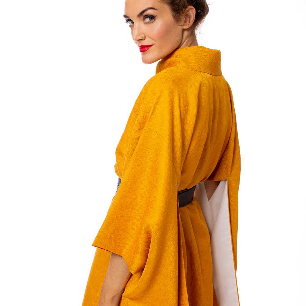 Mustard Gold Furisode Kimono - image 6
