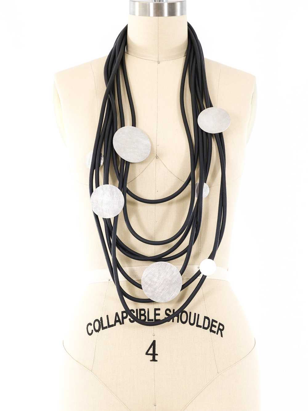 Multistrand Metal Disc Necklace - image 1