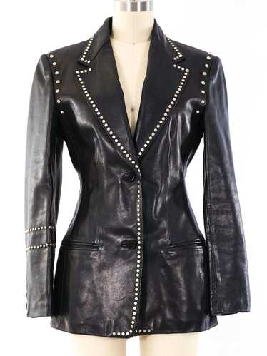 Gianni Versace Studded Leather Blazer