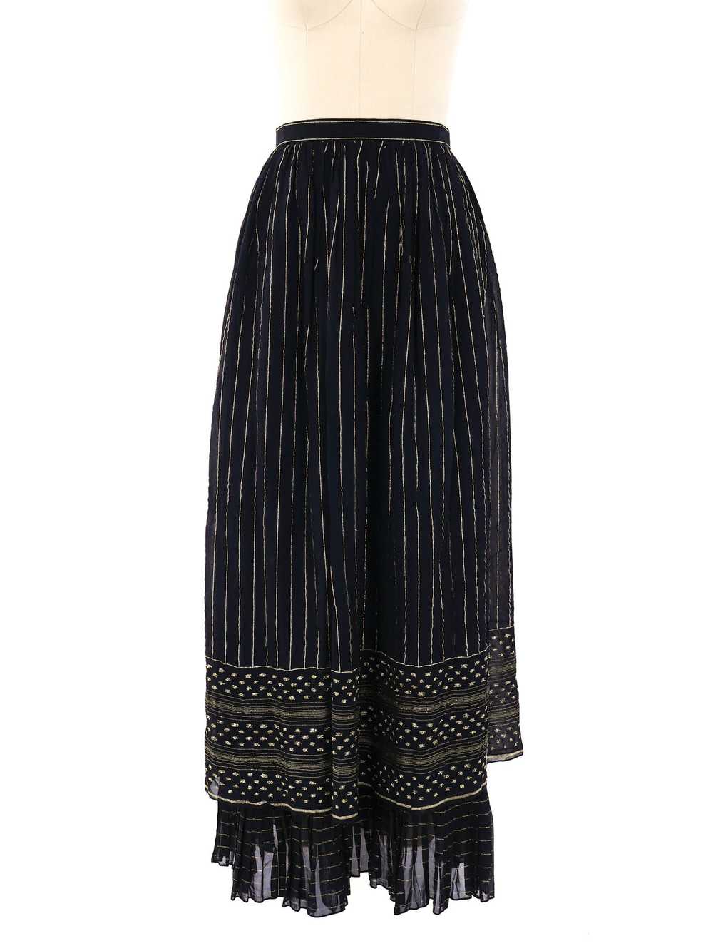 Lurex Striped Tiered Maxi Skirt - image 1