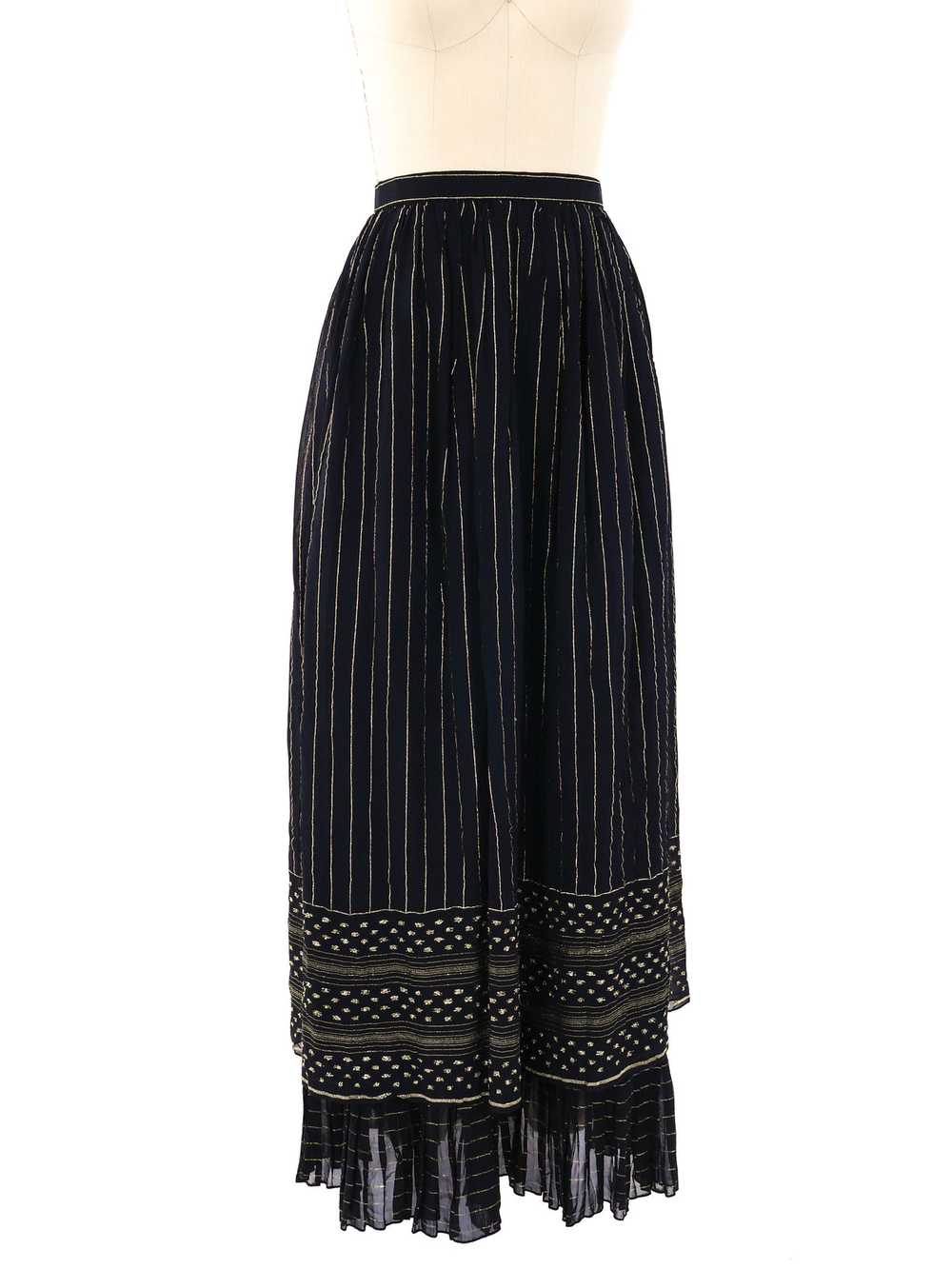 Lurex Striped Tiered Maxi Skirt - image 3