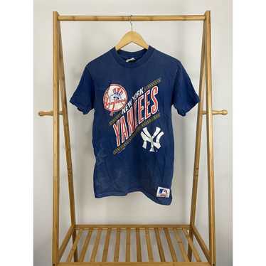 Vintage 90s New York Yankees t-shirt purple Nutmeg - Depop