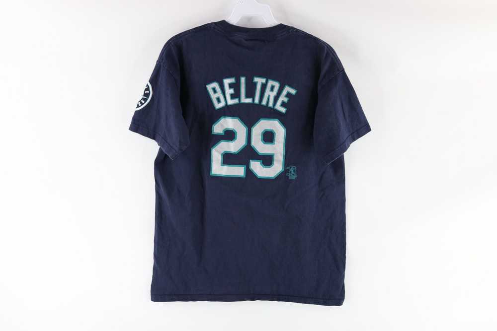 Youth Majestic Ken Griffey Jr. Aqua/Navy Seattle Mariners Cooperstown  Collection Play Hard Player V-Neck Jersey T-Shirt