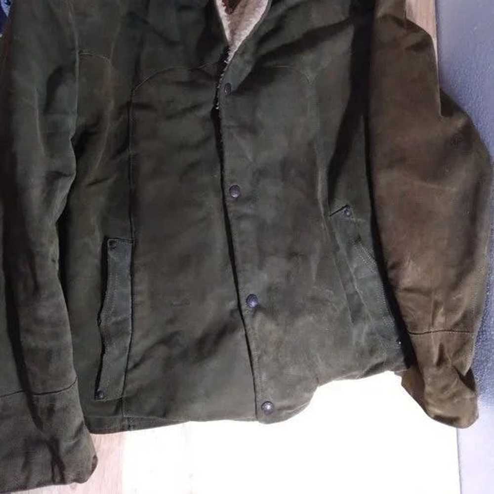 Leather Jacket × Vintage Pioneer Wear Fleece Line… - image 2