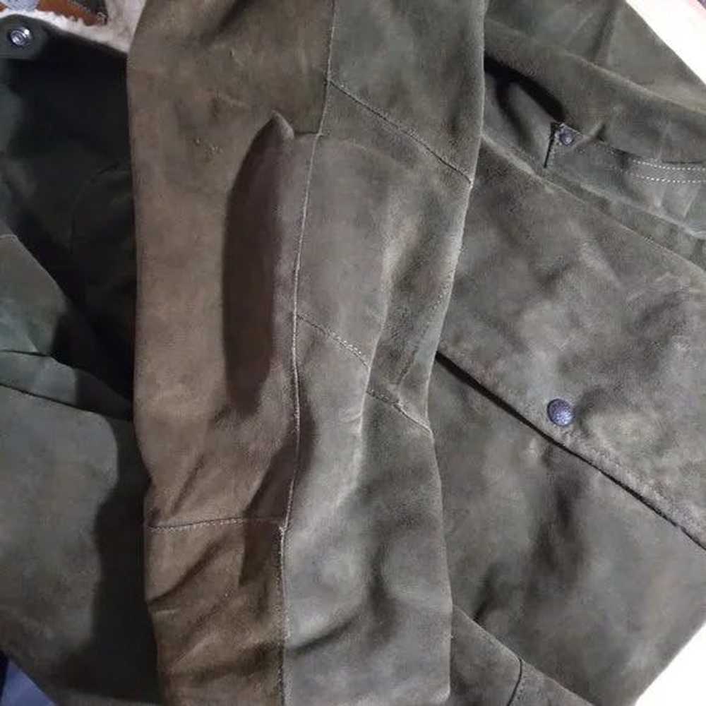 Leather Jacket × Vintage Pioneer Wear Fleece Line… - image 3