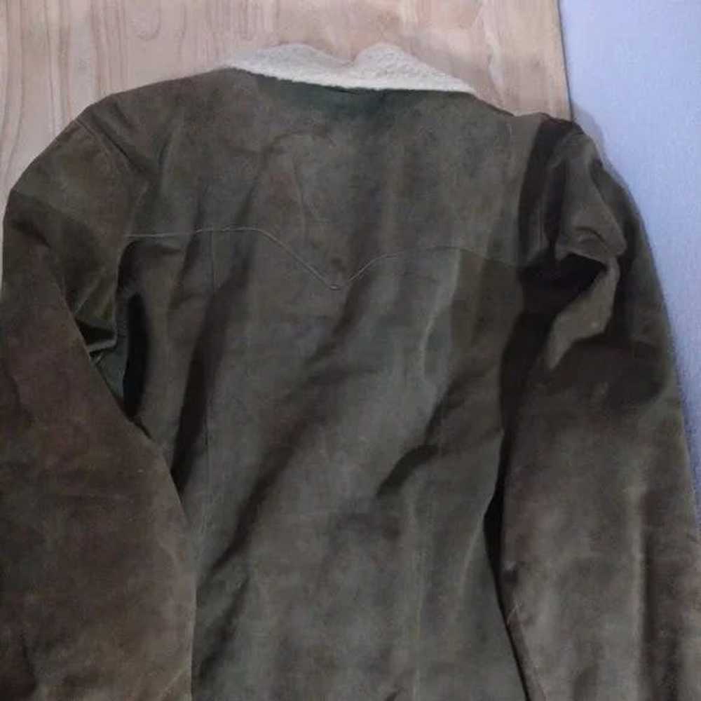 Leather Jacket × Vintage Pioneer Wear Fleece Line… - image 5