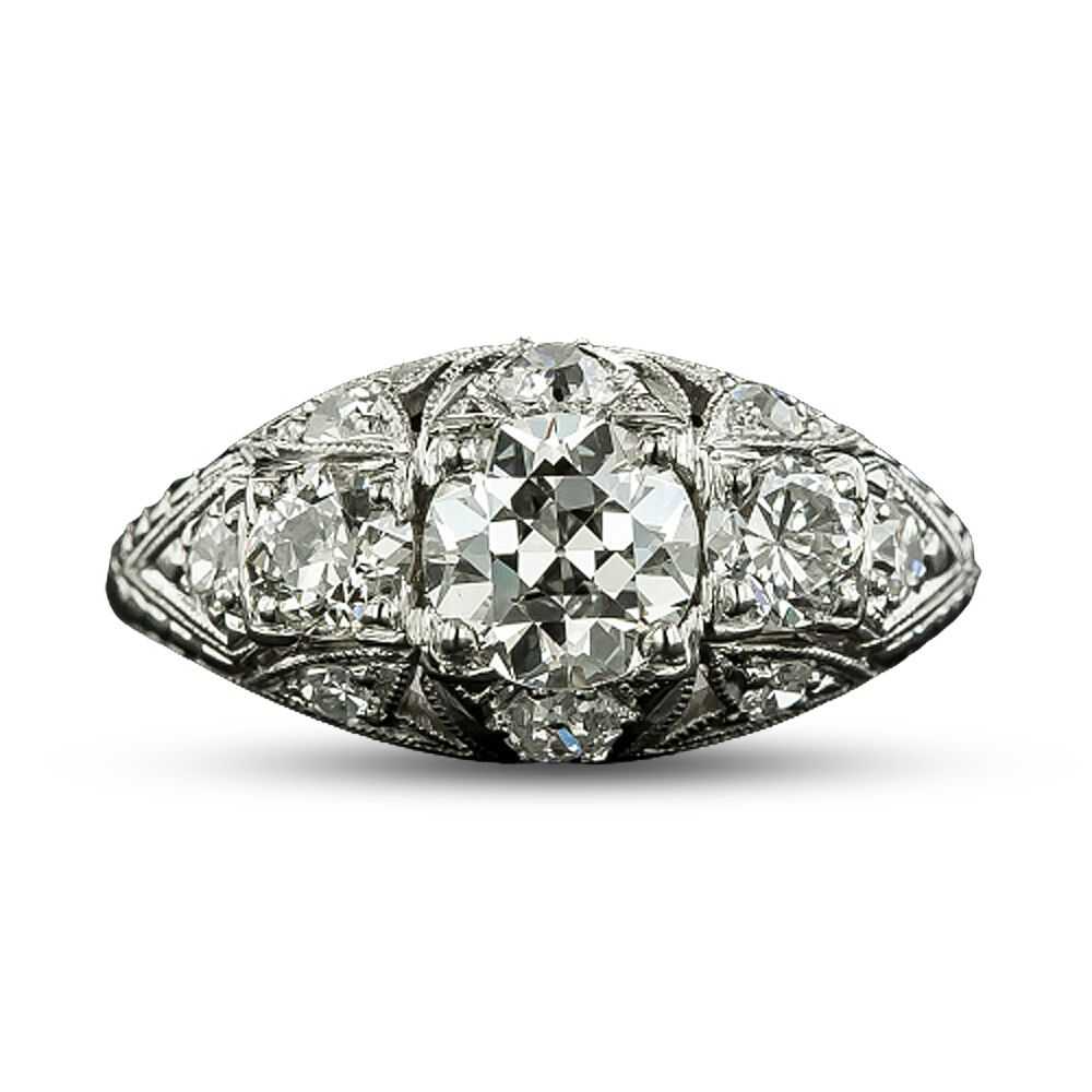 Art Deco .83 Carat Diamond Engagement Ring - GIA … - image 4