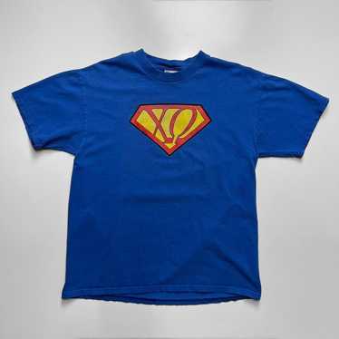 Rare Vintage Superman Flaming Fire S Logo T Shirt 90s 2000s