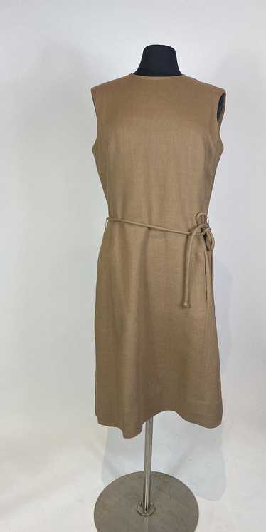 1960s VOLUP Mc Mullen Brown Linen Shift Dress