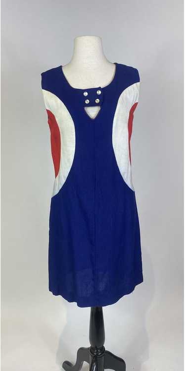1960s Colorblock Canvas Shift Dress