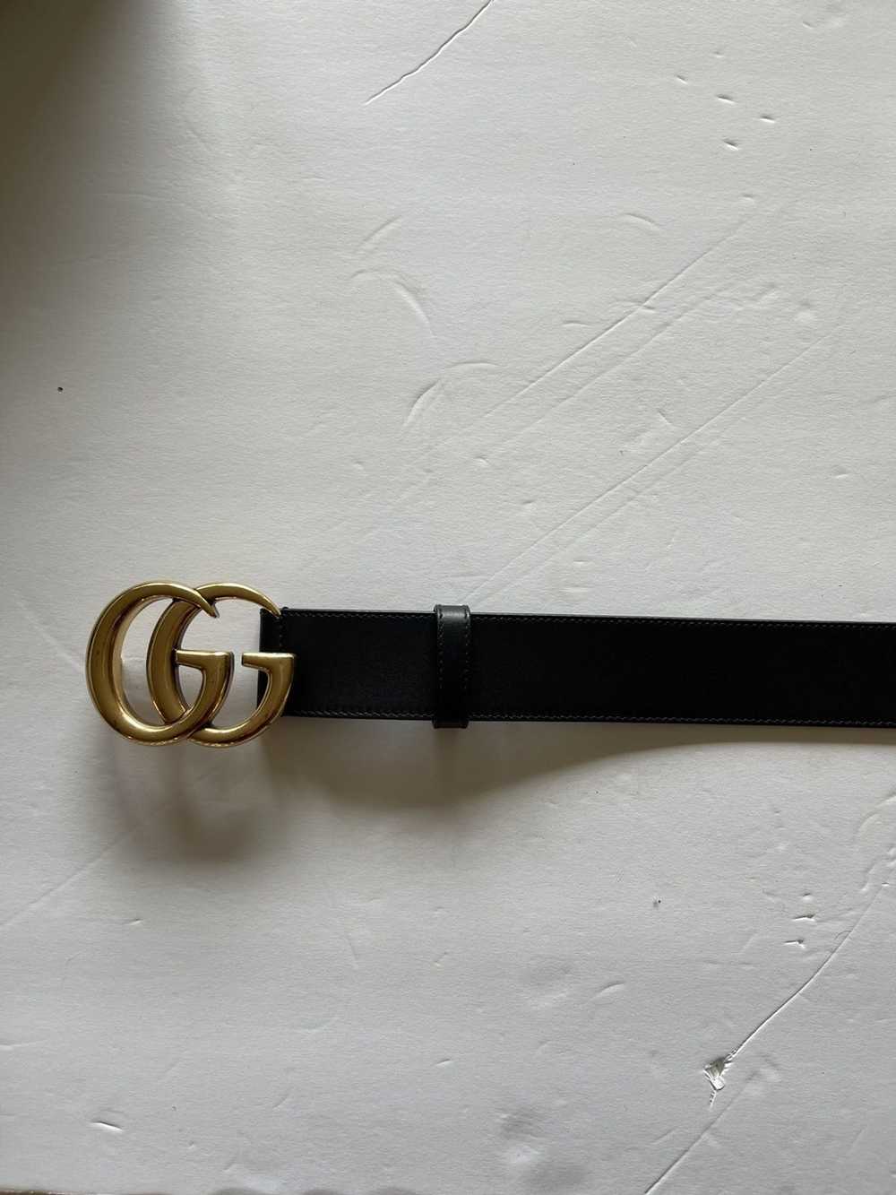 gucci belt men black leather signature size 32 monogrammed print