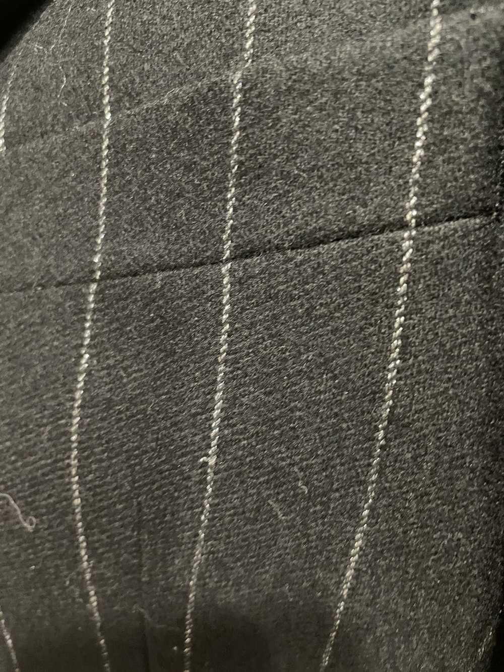 Emporio Armani Wool Silver Pinstripe Black Double… - image 10